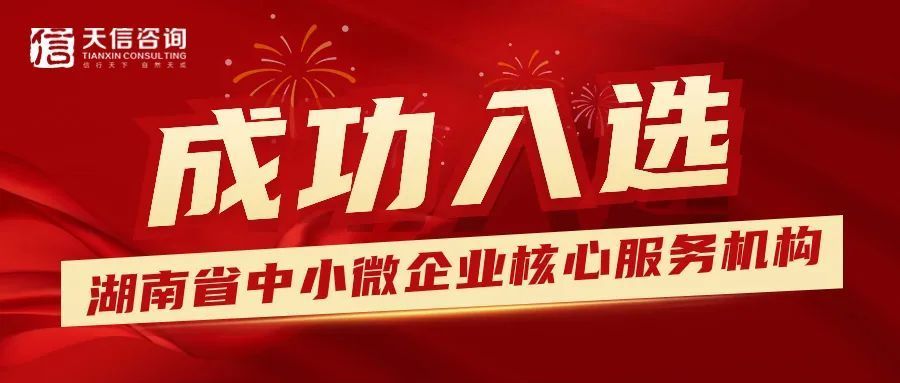喜訊！湖南天信咨詢有限公司成功入選湖南省中小微企業(yè)核心服務(wù)機(jī)構(gòu)